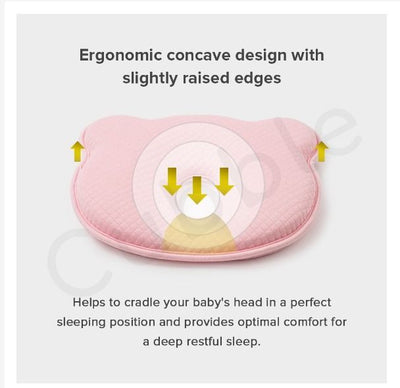 True Haven | Memory Foam Baby Head Support Pillow – Breathable 3D Air Mesh, Organic Cotton Cover
