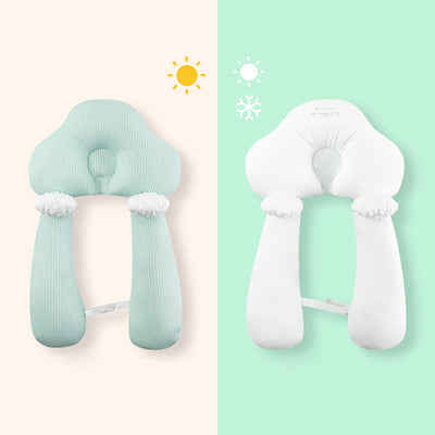 True Haven | U-Shaped Baby Head Support Pillow – Organic Cotton, Adjustable Fit