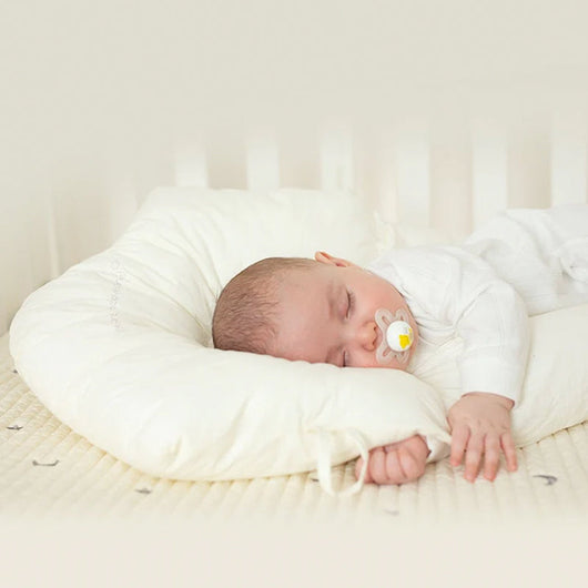 True Haven | U-Shaped Baby Head Support Pillow – Organic Cotton, Adjustable Fit
