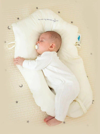 True Haven | U-Shaped Baby Head Support Pillow – Organic Cotton, Adjustable Fit