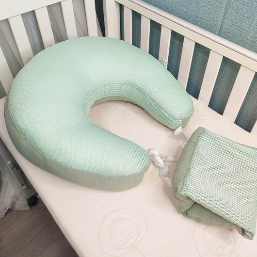 True Haven | Angled Nursing Pillow with Baby Lounger – Hands-Free Support, Double-Sided Design