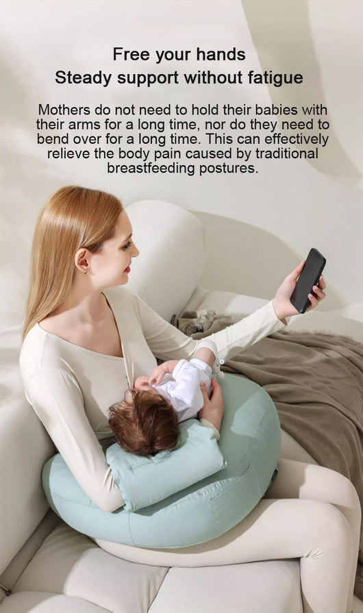 True Haven | Angled Nursing Pillow with Baby Lounger – Hands-Free Support, Double-Sided Design