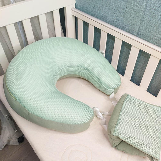 True Haven | Angled Nursing Pillow with Baby Lounger – Hands-Free Support, Double-Sided Design