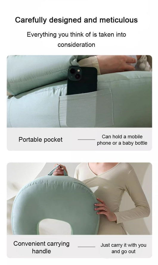 True Haven | Angled Nursing Pillow with Baby Lounger – Hands-Free Support, Double-Sided Design