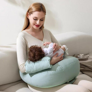 True Haven | Angled Nursing Pillow with Baby Lounger – Hands-Free Support, Double-Sided Design