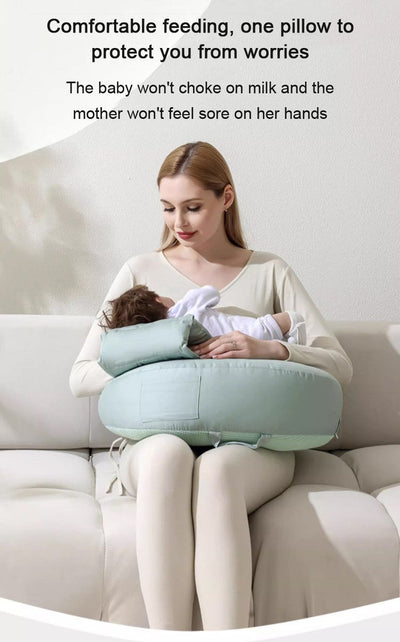 True Haven | Angled Nursing Pillow with Baby Lounger – Hands-Free Support, Double-Sided Design
