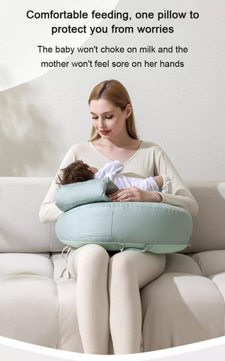 True Haven | Angled Nursing Pillow with Baby Lounger – Hands-Free Support, Double-Sided Design