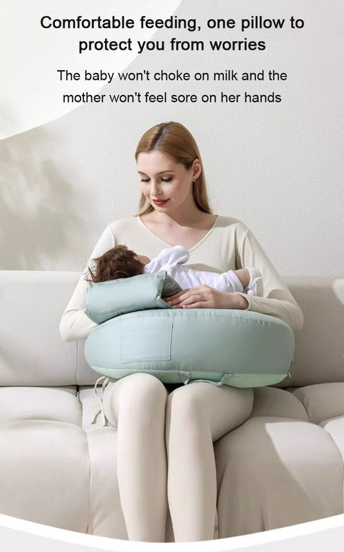 True Haven | Angled Nursing Pillow with Baby Lounger – Hands-Free Support, Double-Sided Design