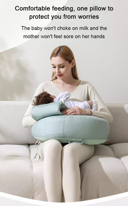 True Haven | Angled Nursing Pillow with Baby Lounger – Hands-Free Support, Double-Sided Design