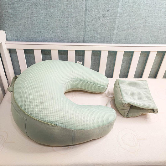 True Haven | Angled Nursing Pillow with Baby Lounger – Hands-Free Support, Double-Sided Design