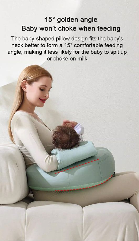 True Haven | Angled Nursing Pillow with Baby Lounger – Hands-Free Support, Double-Sided Design