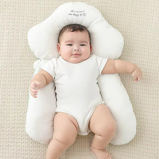 True Haven | U-Shaped Baby Head Support Pillow – Organic Cotton, Adjustable Fit