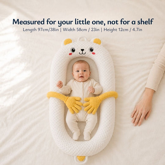 True Haven | Inclined Infant Lounger – Dual-Season Baby Sleep Lounger for 9-18 Months, Portable