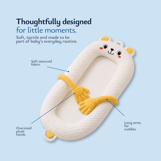 True Haven | Inclined Infant Lounger – Dual-Season Baby Sleep Lounger for 9-18 Months, Portable