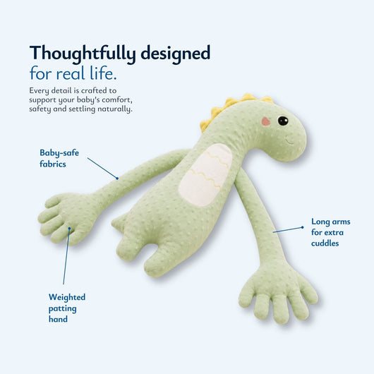 True Haven | Plush Baby Patting Soother – Hands-Free Bedtime Comfort Toy, 4 Animal Designs