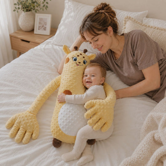 True Haven | Plush Baby Patting Soother – Hands-Free Bedtime Comfort Toy, 4 Animal Designs