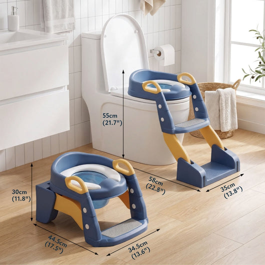 True Haven | Toddler Potty Training Step Stool – Ladder-Style Toilet Trainer Seat, Non-Slip & Foldable