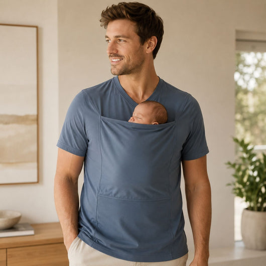 True Haven | Dad Babywearing Shirt – Skin-to-Skin Newborn Bonding Shirt for Fathers, Sizes S-3XL