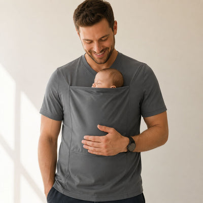 True Haven | Dad Babywearing Shirt – Skin-to-Skin Newborn Bonding Shirt for Fathers, Sizes S-3XL