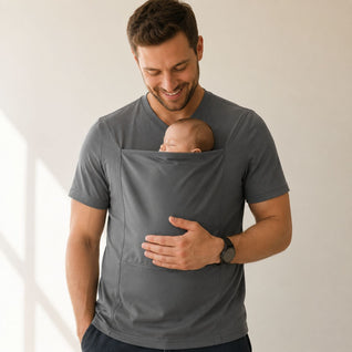 True Haven | Dad Babywearing Shirt – Skin-to-Skin Newborn Bonding Shirt for Fathers, Sizes S-3XL
