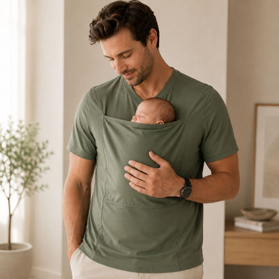 True Haven | Dad Babywearing Shirt – Skin-to-Skin Newborn Bonding Shirt for Fathers, Sizes S-3XL