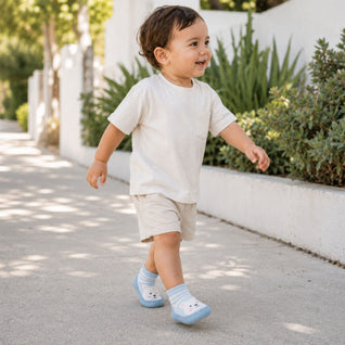 True Haven | Non-Slip Grip Sock Shoes – Toddler First Walker Sock Shoes, Machine Washable, 6M-4Y
