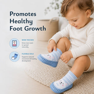 True Haven | Non-Slip Grip Sock Shoes – Toddler First Walker Sock Shoes, Machine Washable, 6M-4Y
