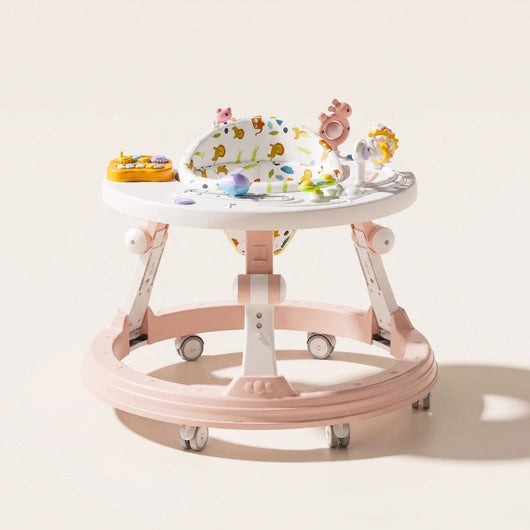 True Haven | Foldable Baby Walker – Anti-Rollover Walker with 10-Level Height Adjustment, 5-18 Months