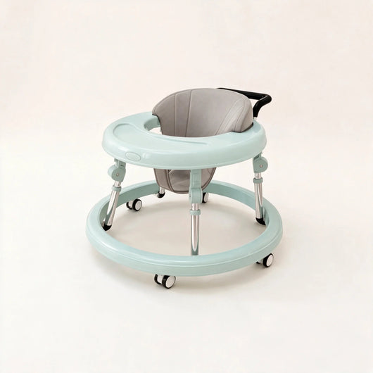 True Haven | Foldable Baby Walker – Anti-Rollover Walker with 10-Level Height Adjustment, 5-18 Months