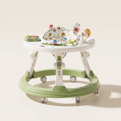 True Haven | Foldable Baby Walker – Anti-Rollover Walker with 10-Level Height Adjustment, 5-18 Months