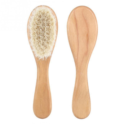 True Haven | Goat Wool Baby Hair Brush – Gentle on Newborn Scalp, Beechwood Handle