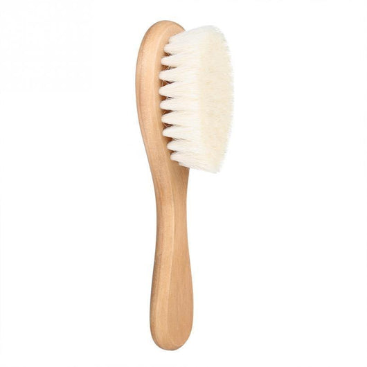 True Haven | Goat Wool Baby Hair Brush – Gentle on Newborn Scalp, Beechwood Handle
