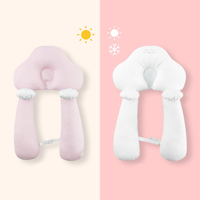 True Haven | U-Shaped Baby Head Support Pillow – Organic Cotton, Adjustable Fit