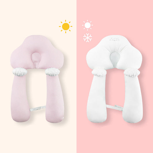 True Haven | U-Shaped Baby Head Support Pillow – Organic Cotton, Adjustable Fit