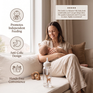 True Haven | Anti-Colic Baby Bottle – Flexible Feeding Bottle with Weighted Straw, BPA-Free, 150ml & 240ml