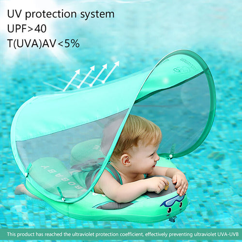 True Haven | Baby Swim Float with Sunshade Canopy – 360° Safety Buckle, UV Protection