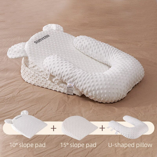 True Haven | Baby Feeding Wedge Pillow – Adjustable Incline Support, Machine Washable